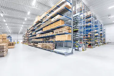 Items that up to 9m long and are stored in cantilever racks